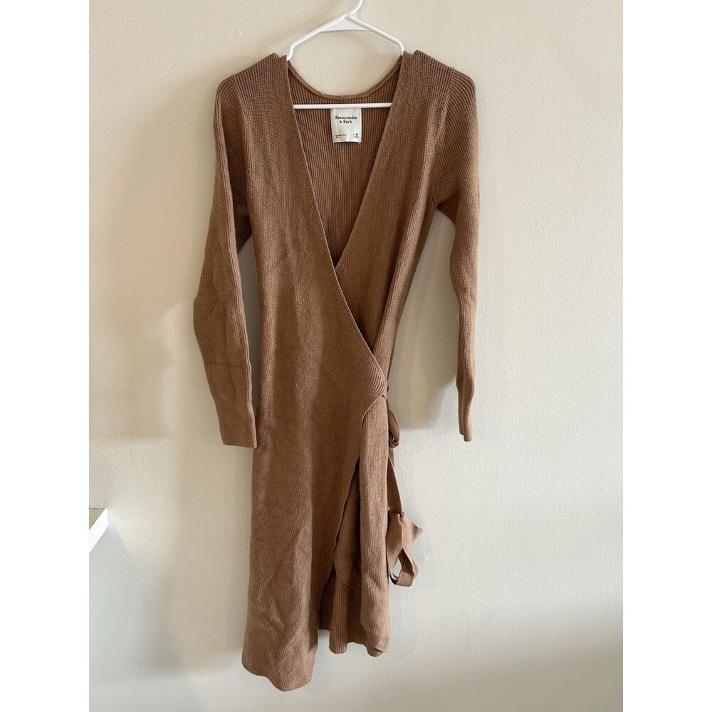 Abercrombie & Fitch Women's Brown Ribbed Knit Sweater Dress Size M